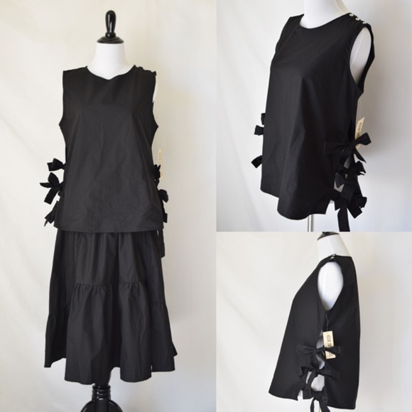 4our Dreamers Tops - NWT 4our Dreamers Black Sleeveless Ribbon Top